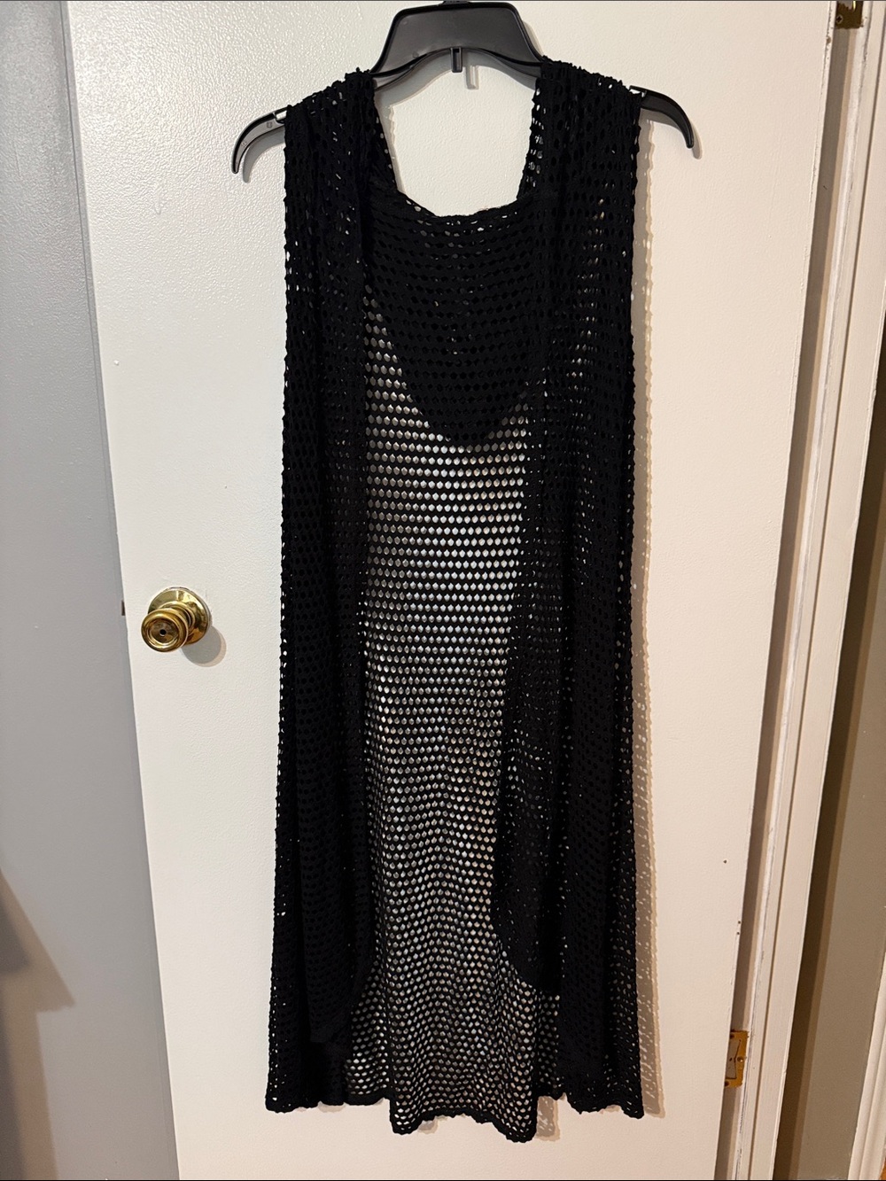 Black Crochet Swim Cover-Up Dress - Women